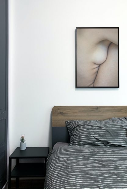 Female side body poster in interior