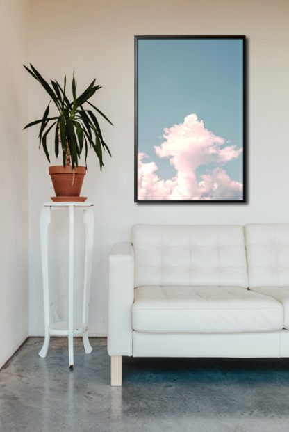 Clouds aesthetic poster in interior