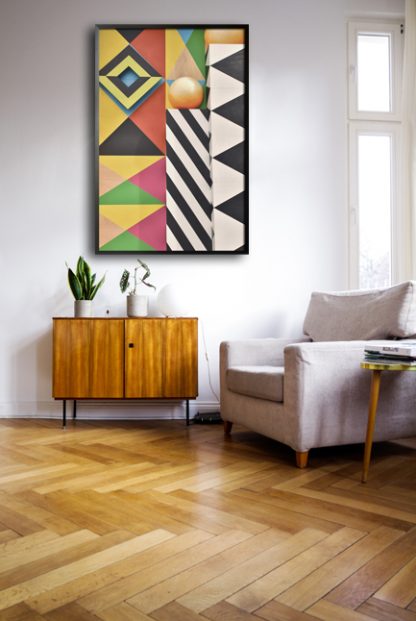 Geometric abstract photo poster in interior