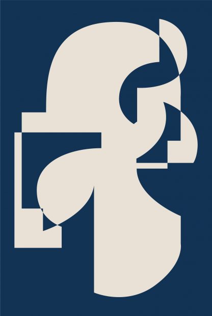 Abstract Blue and shapes poster