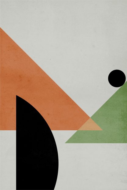Abstract Triangles and dark circle poster