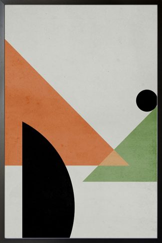 Abstract Triangles and dark circle poster