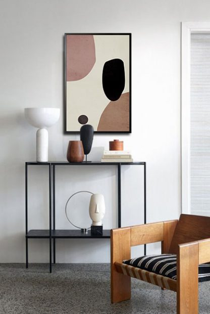 Abstract Textured shapes and circle poster in interior