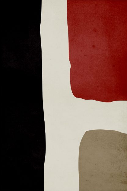 Abstract Textured red black and beige poster