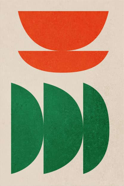 Half circle orange and green poster