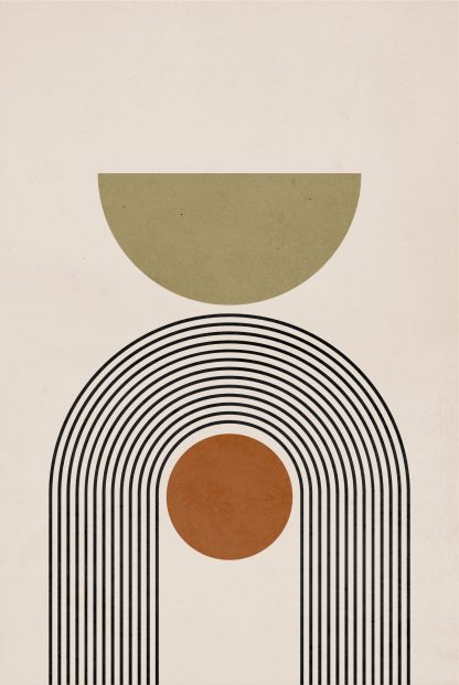 Boho shape and lines patterns poster