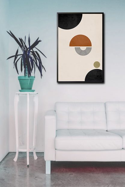Boho Half circles and lines poster in interior