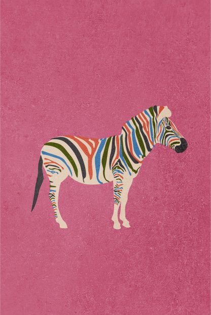 Multi colored zebra poster