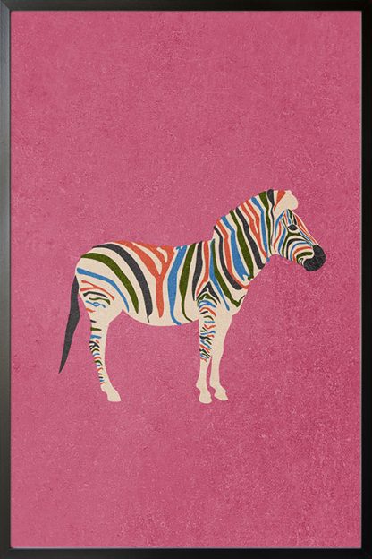 Multi colored zebra poster