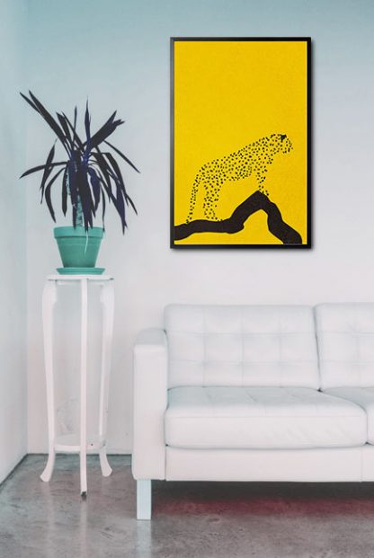 Leopard stencil poster in interior