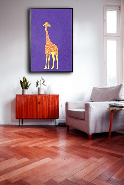 Orange spot giraffe poster in interior