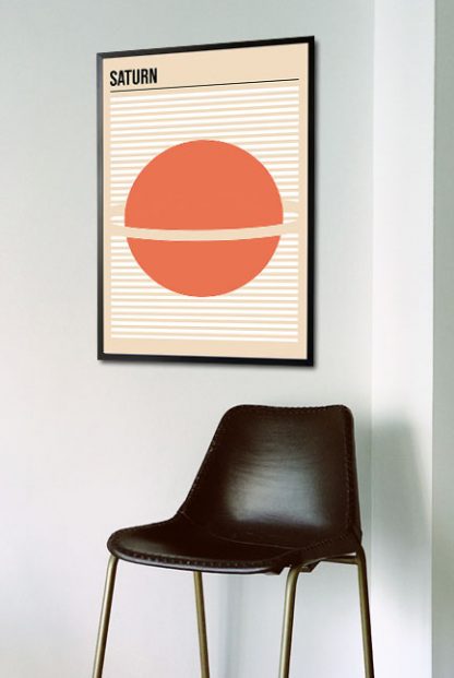 Saturn minimal poster in interior