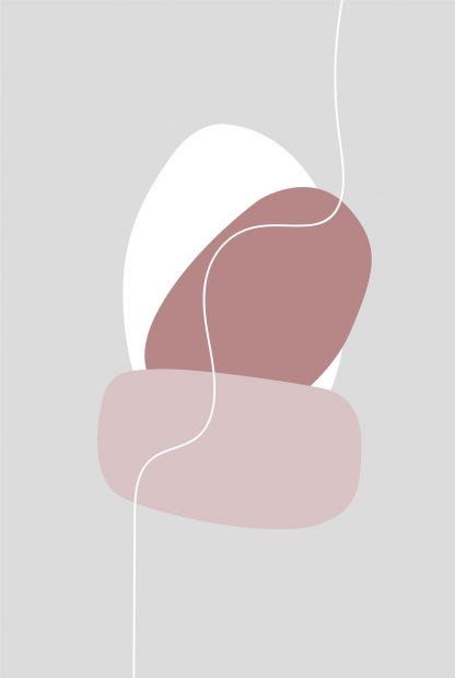 Pink tone shape and lines no. 1 poster