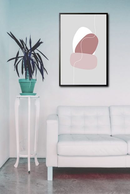Pink tone shape and lines no. 1 poster in interior