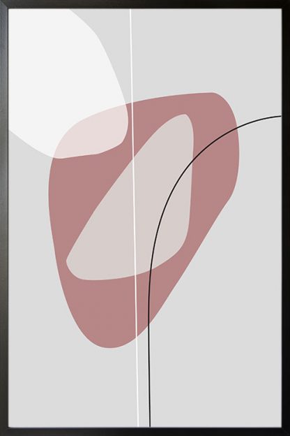 Pink tone shape and lines no. 2 poster