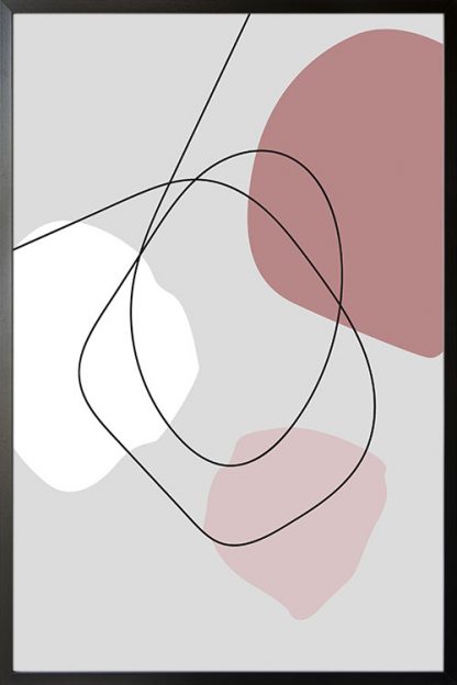 Pink tone shape and lines no. 3 poster