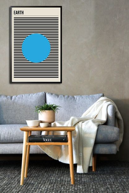 Earth minimal poster in interior