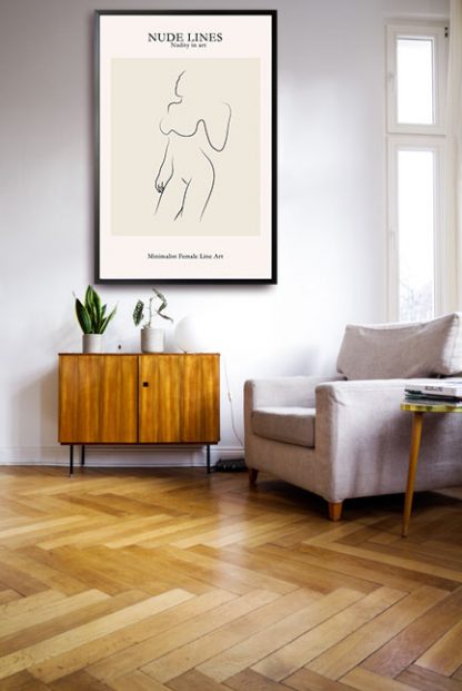 Nude Lines no. 4 poster in interior