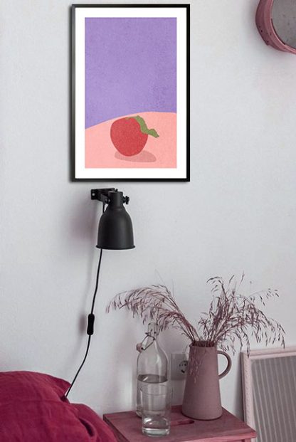Apple or strawberry poster in interior