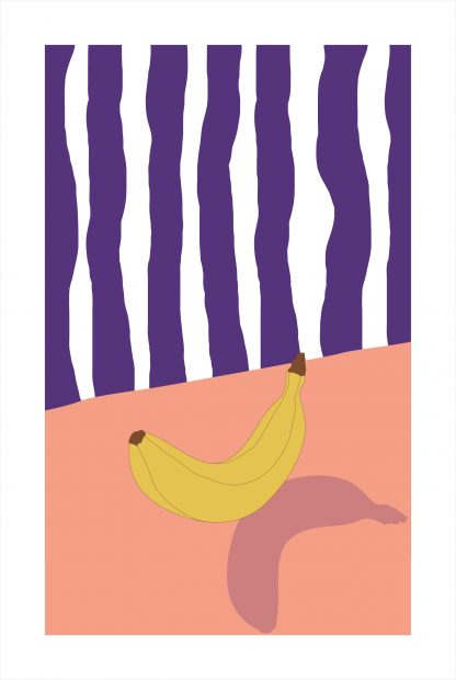 Banana and violet stripe poster