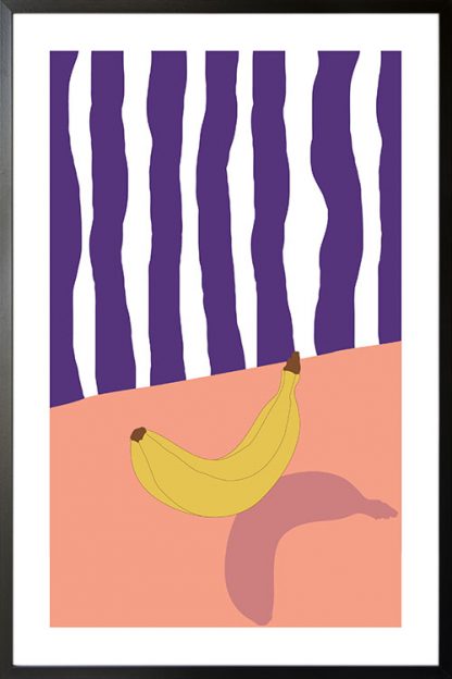 Banana and violet stripe poster
