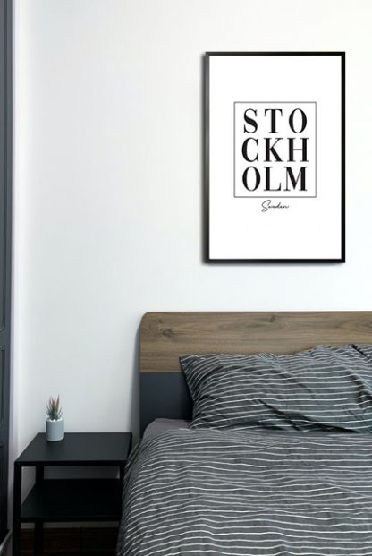 Stockholm typo poster in interior