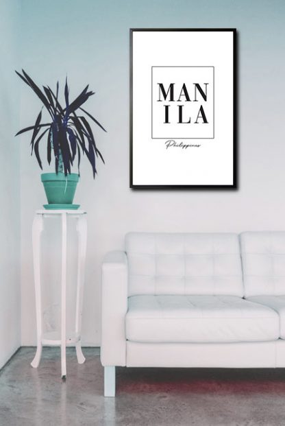 Manila typo poster in interior