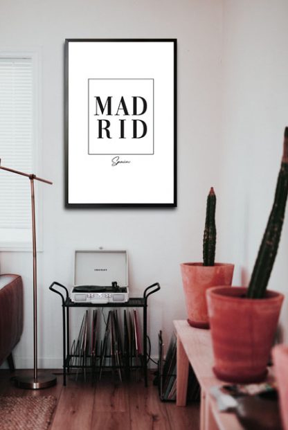 Madrid typo poster in interior