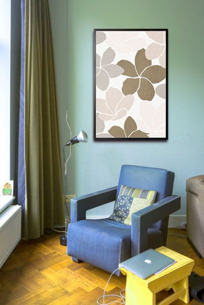 Textured nature and shape no. 2 poster in interior
