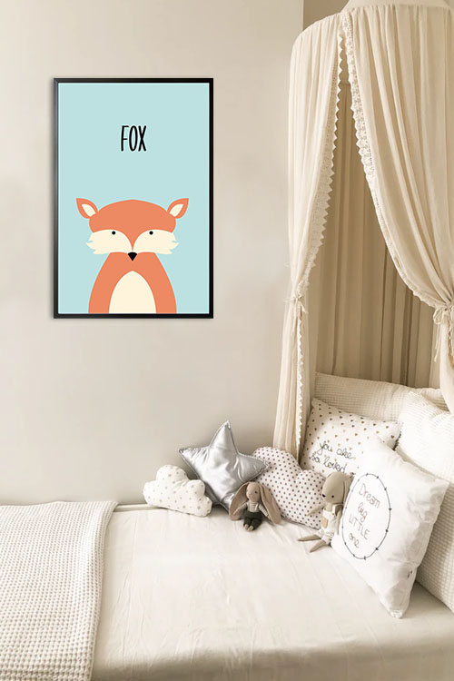 Cutie fox poster in interior