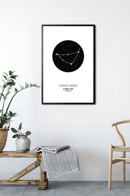 Zodiac sign Capricorn personal poster in interior