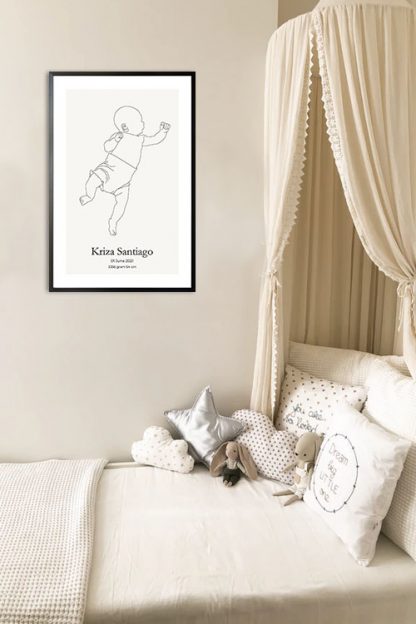 Baby line art No1 personal poster in interior