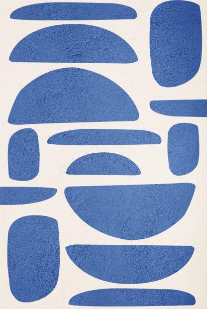 Blue Color modern abstract shapes poster