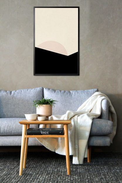 Abstract Minimal tone and shape no. 1 poster in interior