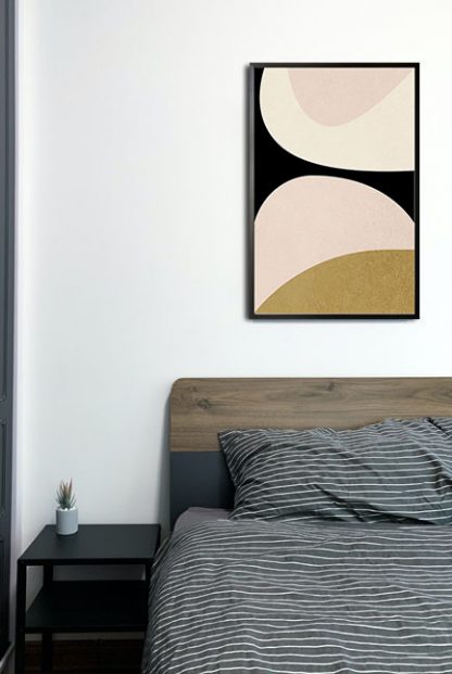 Abstract Minimal tone and shape no. 2 poster in interior