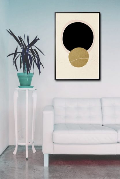Abstract Minimal tone and shape no. 3 poster in interior