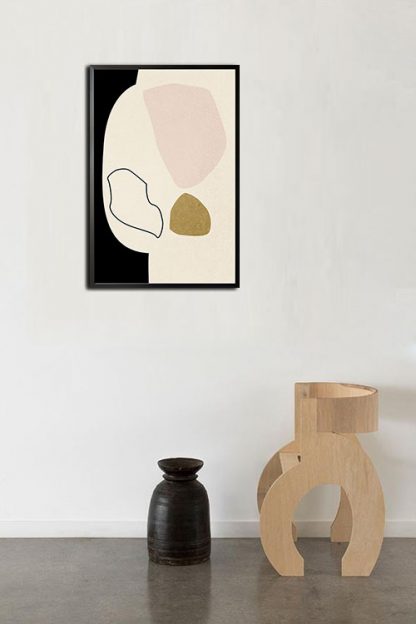 Abstract Minimal tone and shape no. 4 poster in interior