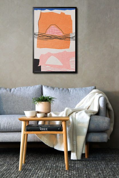 Abstract hand drawn no. 2 poster in interior