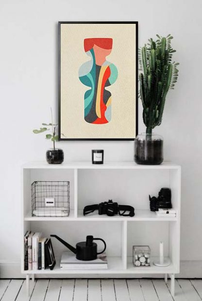 Contemporary vase abstract no. 1 poster in interior
