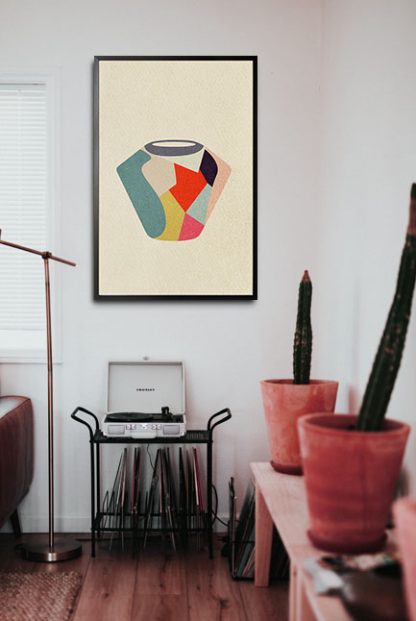 Contemporary vase abstract no. 2 poster in interior