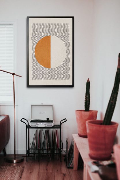 Graphical lines and half circle no. 1 poster in interior