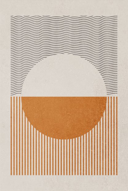 Graphical lines and half circle no. 2 poster