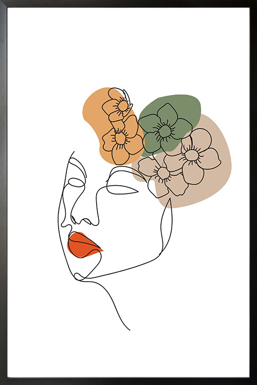 Girly face line art no. 3 poster