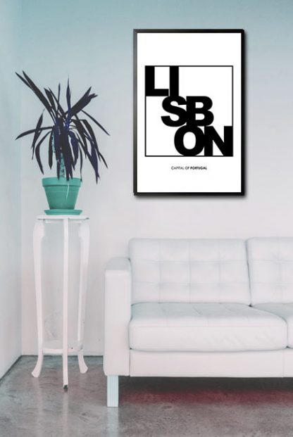 Lisbon Typo poster in interior