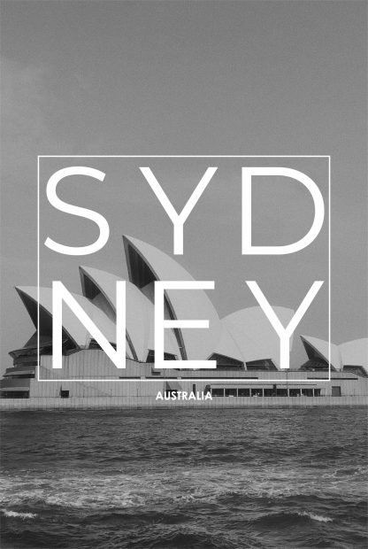 Sydney B&W Typo poster