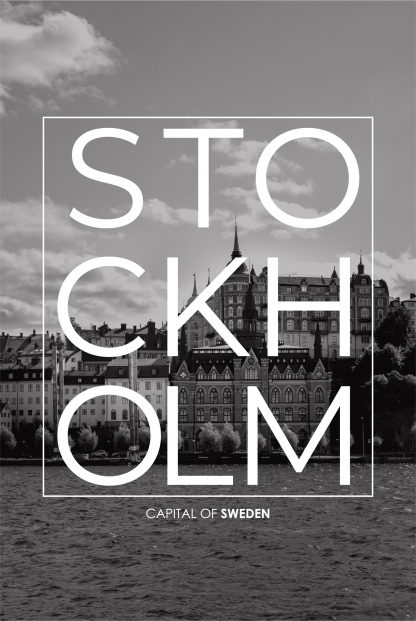 Stockholm B&W Typo poster