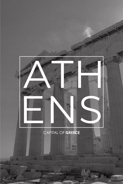 Athens B&W Typo poster