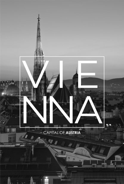 Vienna B&W Typo poster