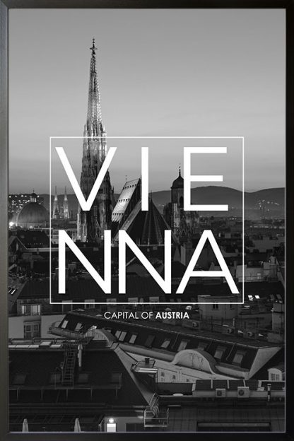 Vienna B&W Typo poster