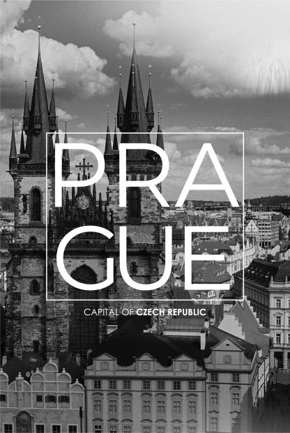 Prague B&W Typo poster